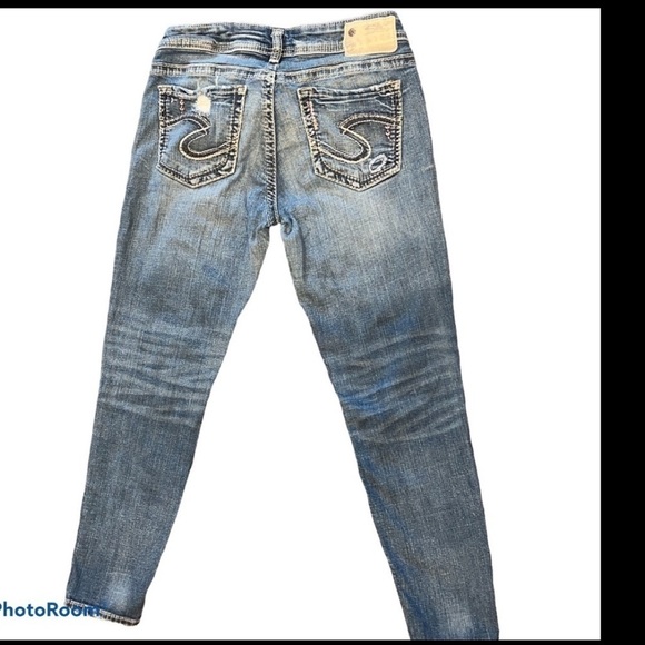 Silver suko  super stretch Aiko mid ankle distressed skinny jeans Sz 28 - Picture 15 of 15